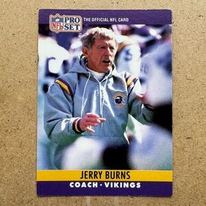 Jerry Burns 1990 Pro Set #200 Minnesota Vikings Football Sports Card